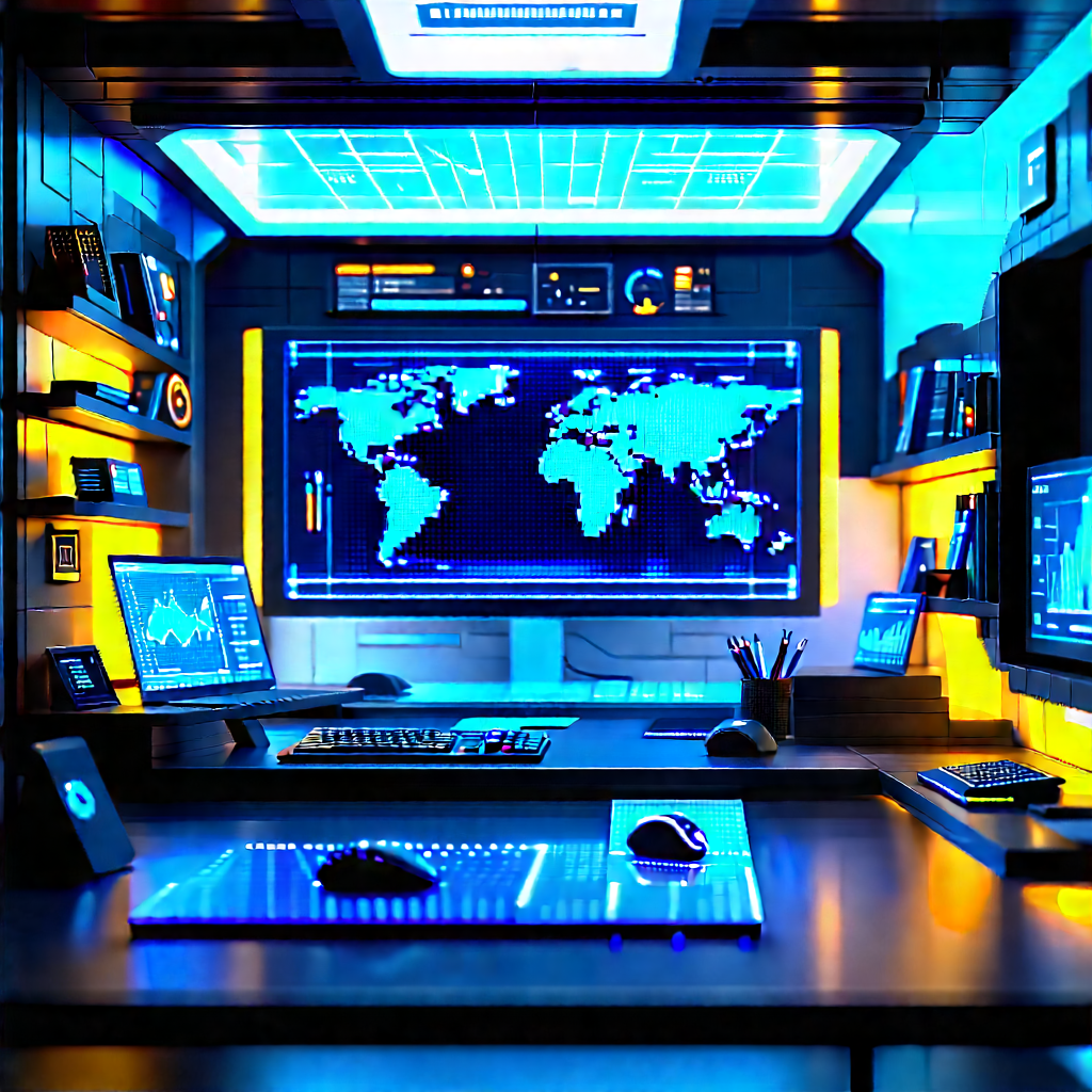 Futuristic Tech Startup Office With Image, There