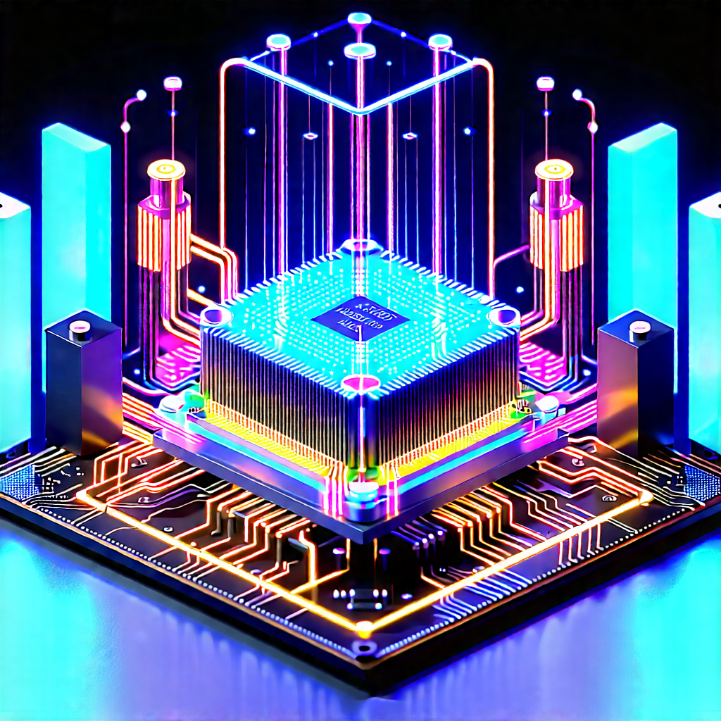 Quantum computer with neon accents