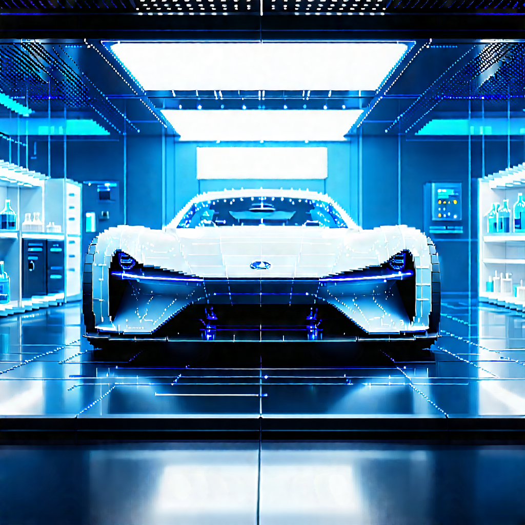 Automotive Technology In (modern:1.29) Laboratory With White Sports