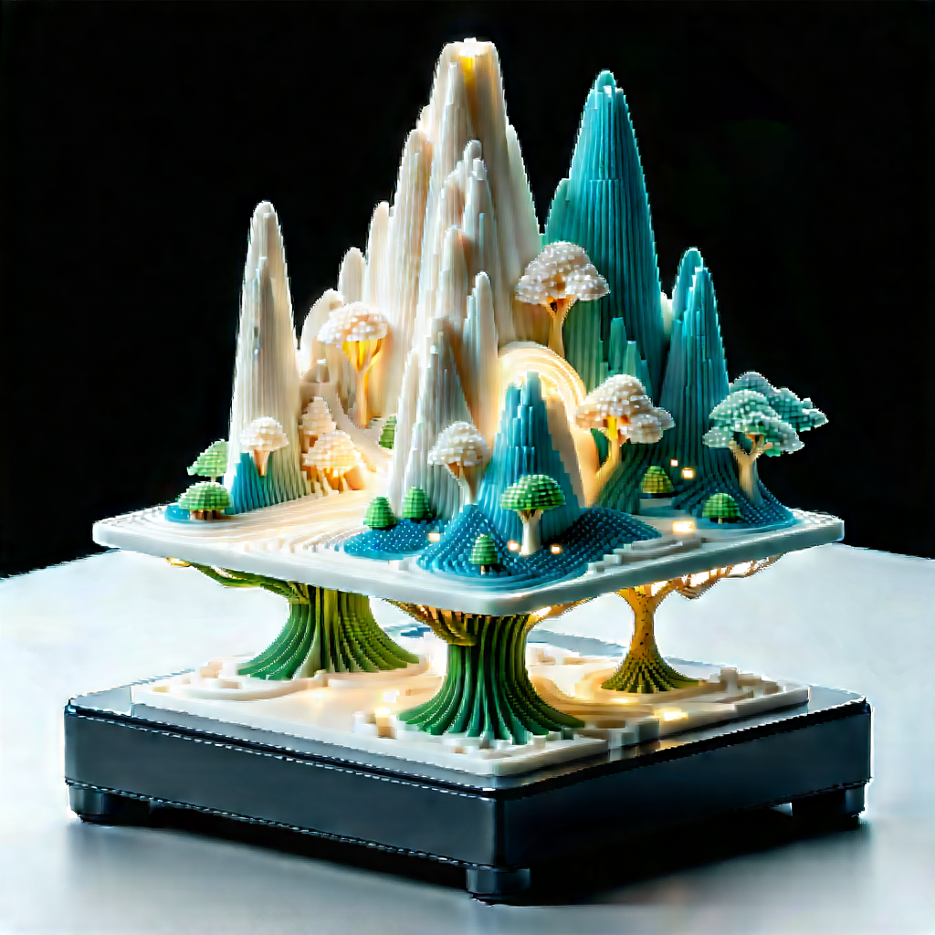 3d Printer With Data Streams With Beautifully Crafted