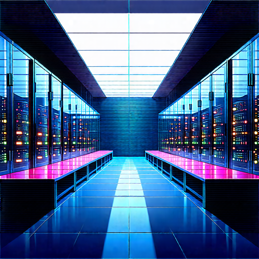 Futuristic Server Room With Image, There