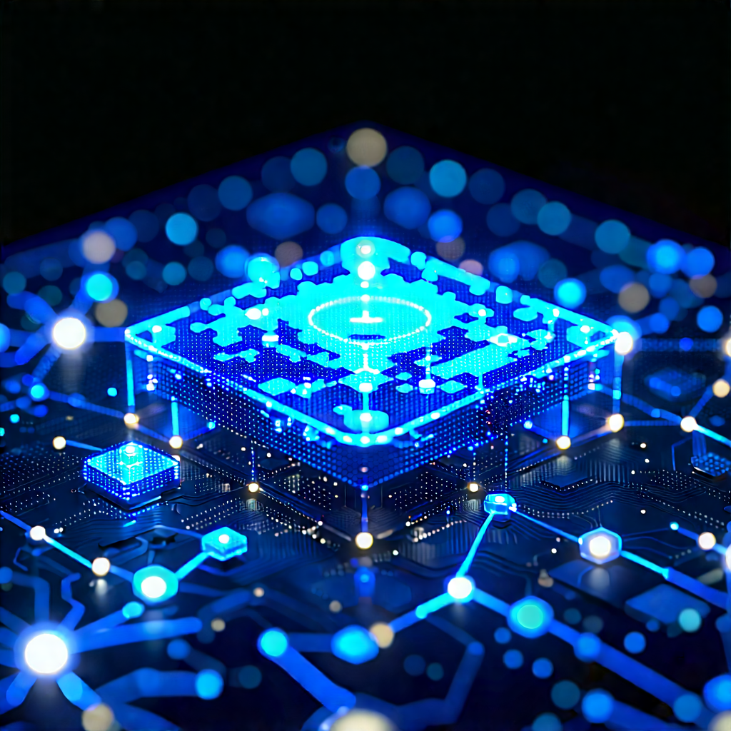Blockchain Network Visualization With Blue Keyhole