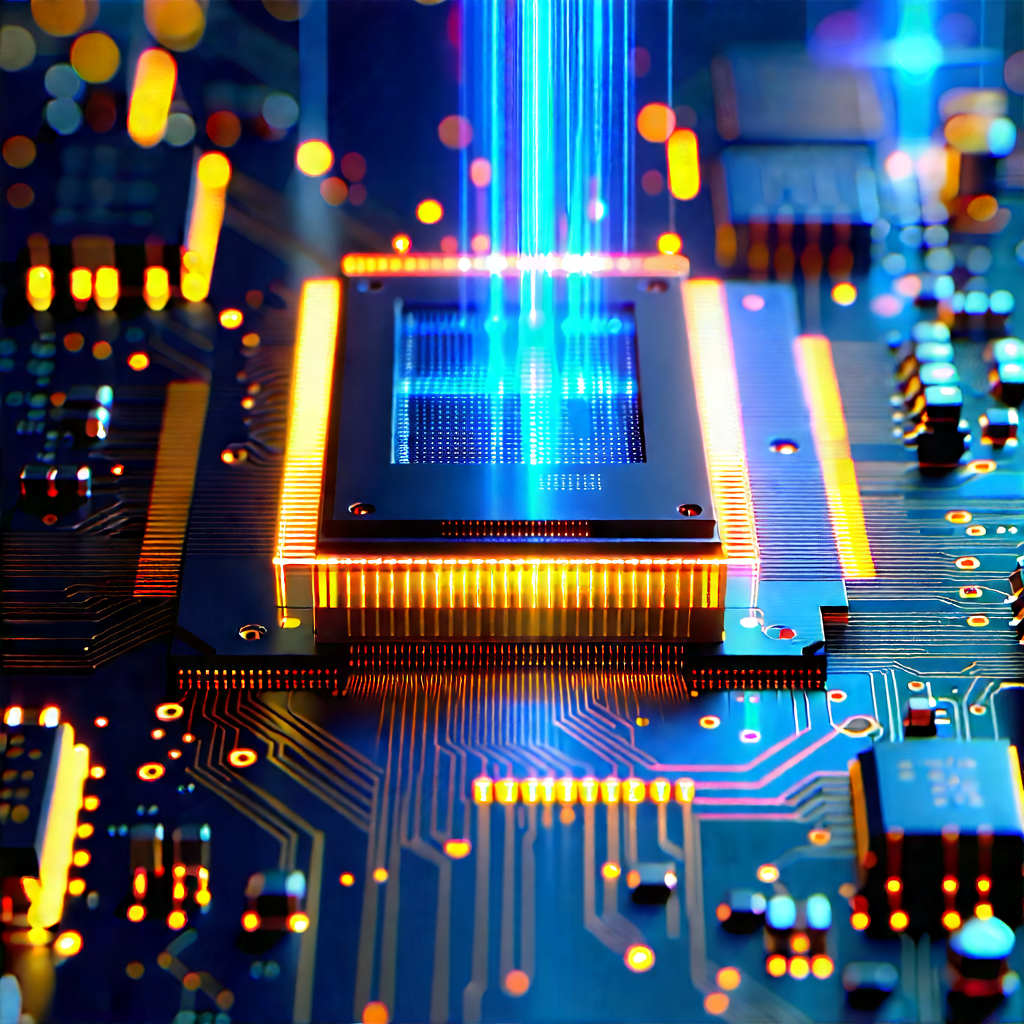 Microchip With Laser Scanning With Close-up Computer
