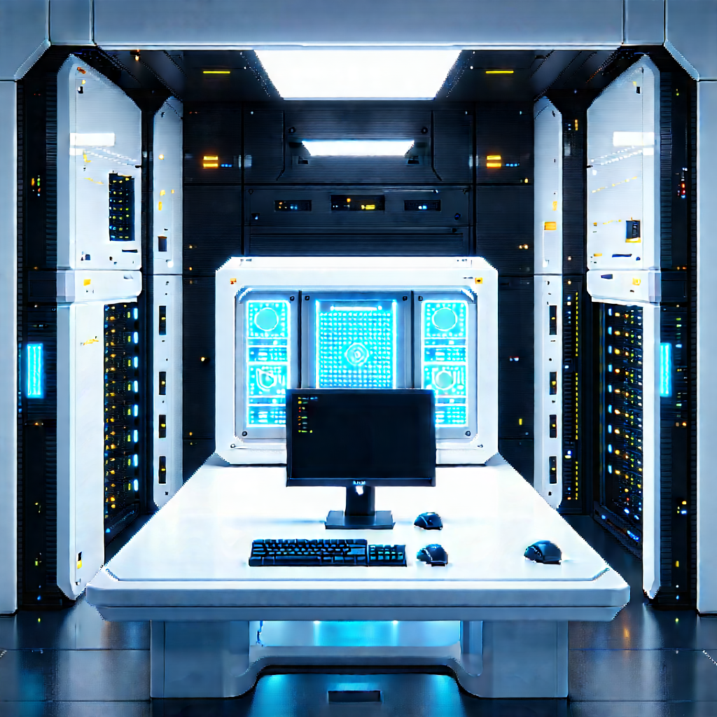 (futuristic:1.12) Server Room With Image, There