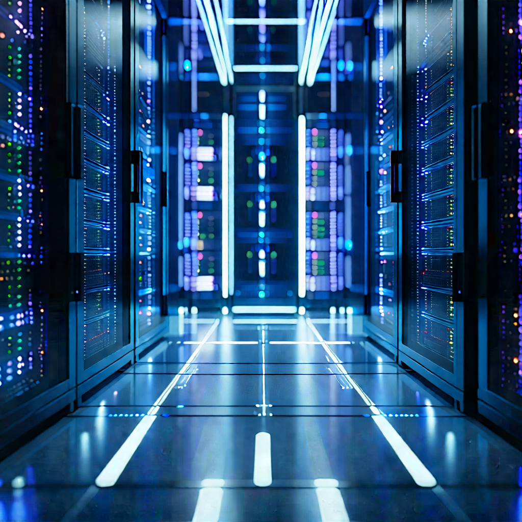 Server rack with holographic projection