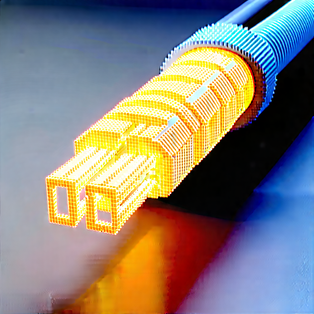 Close-up Of Fiber Optic Cables With Close-up Cable