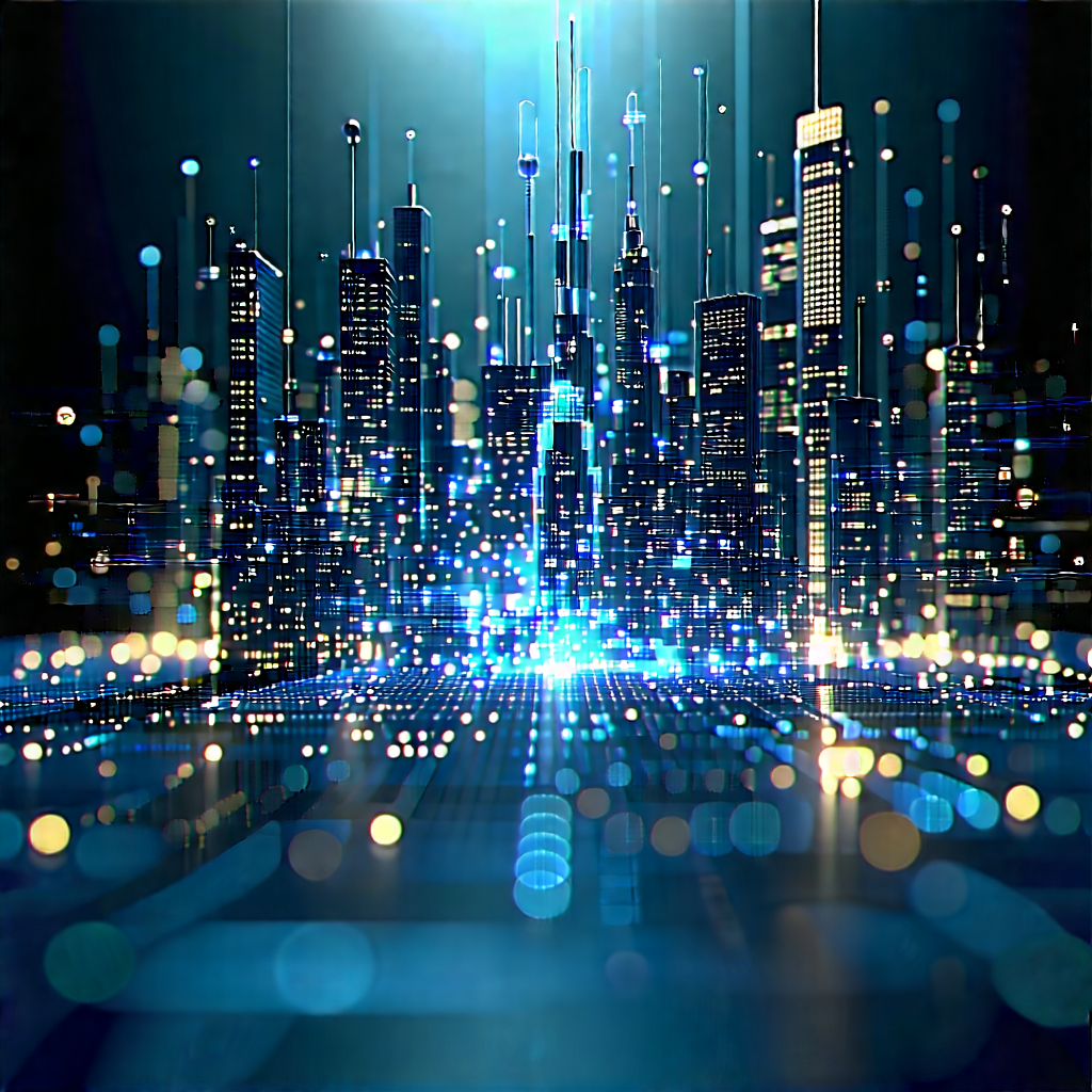 Big Data Visualization With Futuristic Cityscape