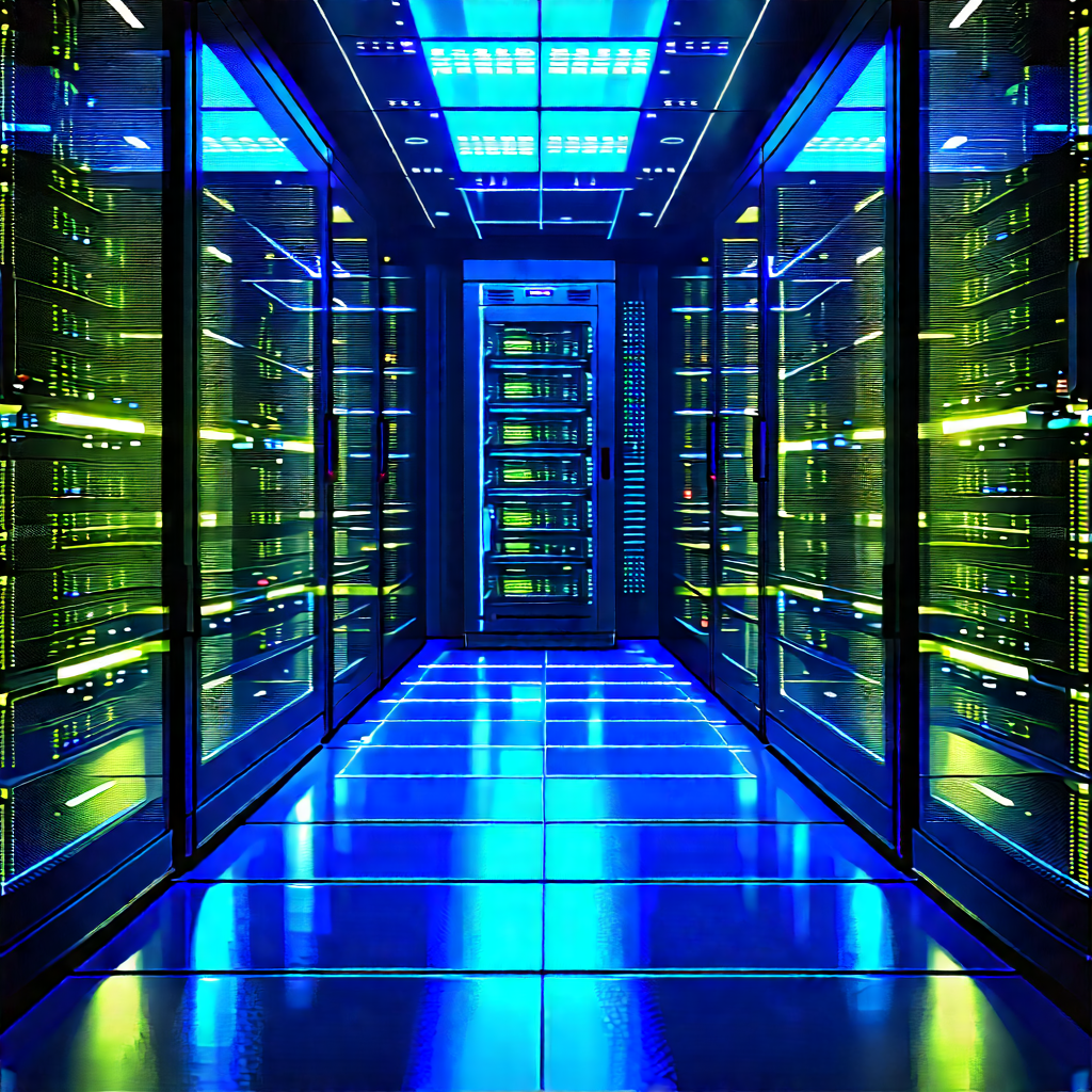 (futuristic:1.16) Server Room With Image, There