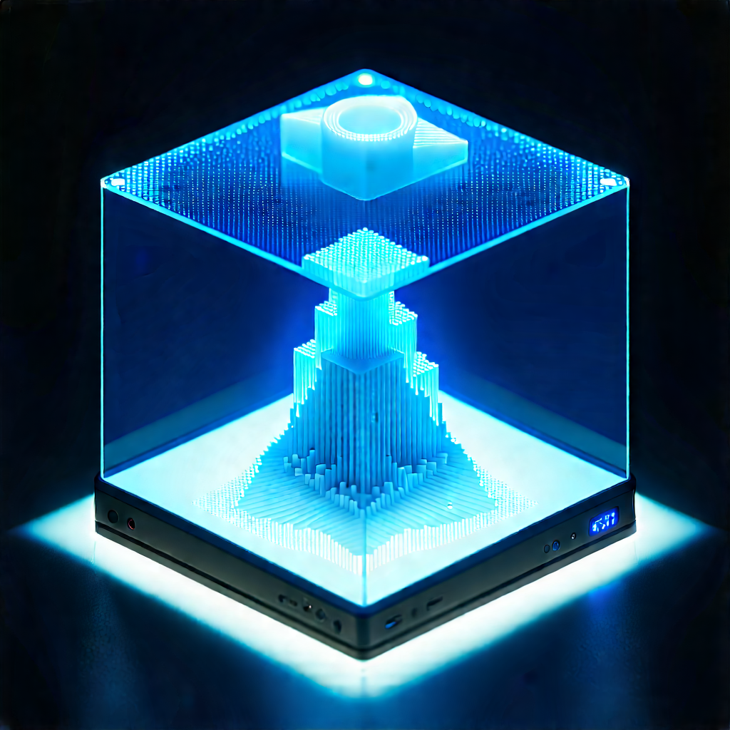 3d Printer With Holographic Projection With Blue White