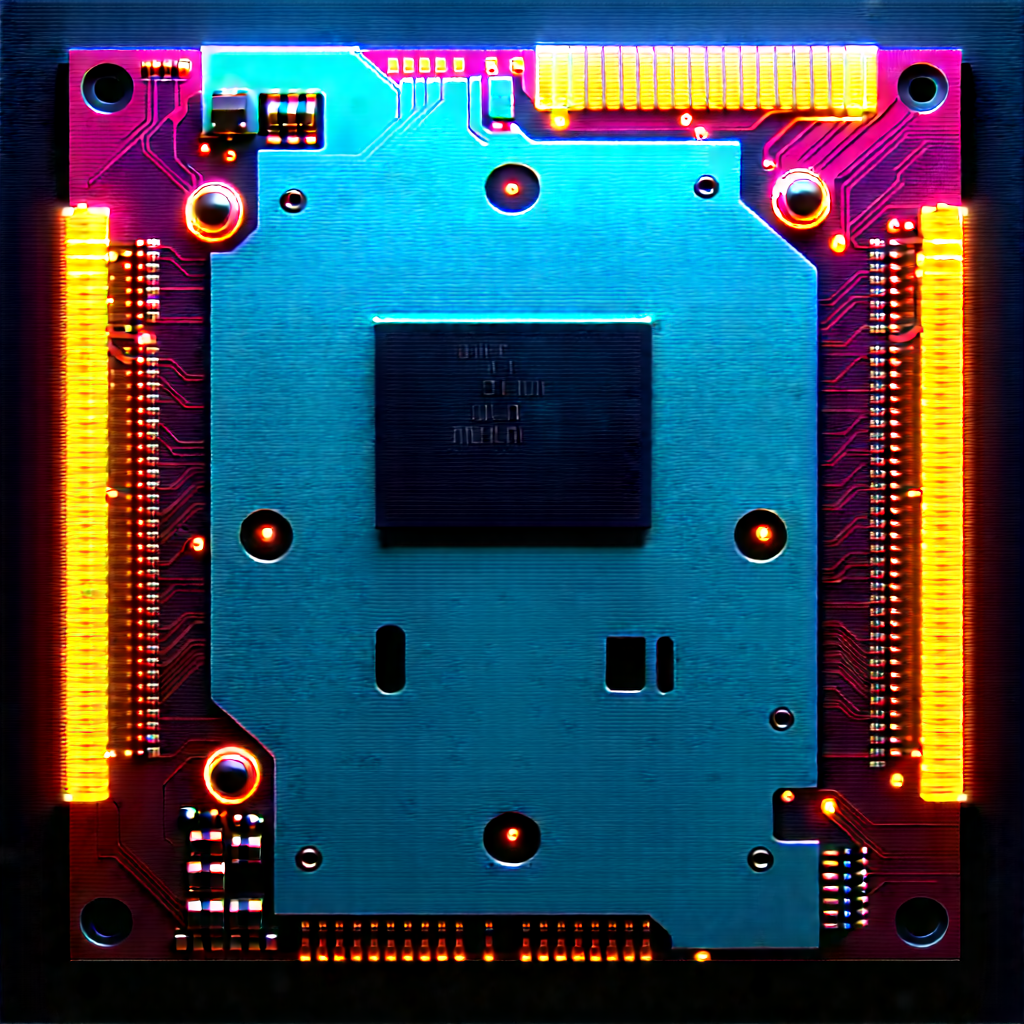 Circuit board with neon accents