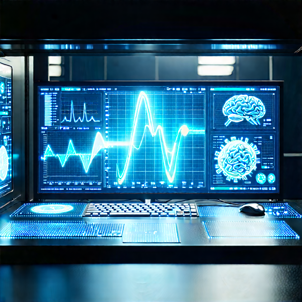 Healthcare Technology In Research Center With Computer Monitor
