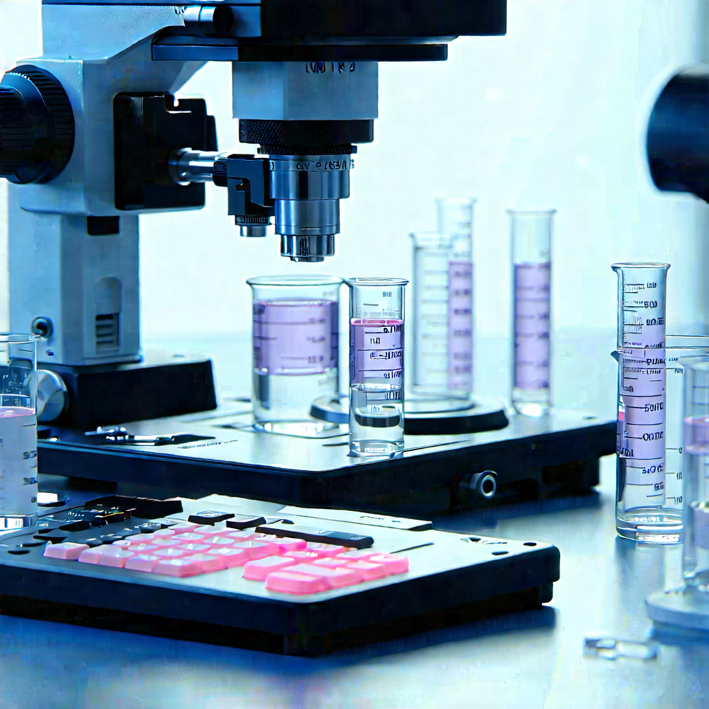 Financial Technology In Modern Laboratory With Microscope Slide