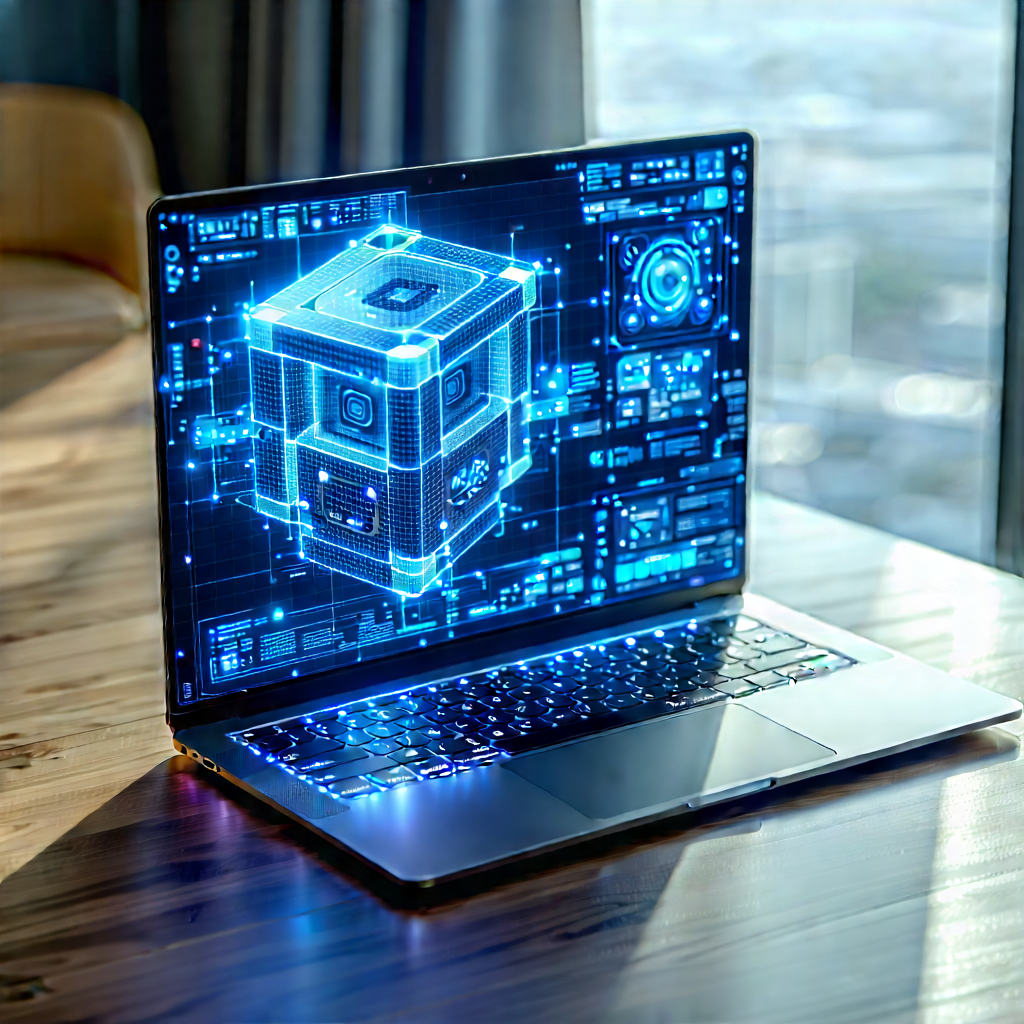 Laptop With Holographic Display With Laptop Computer