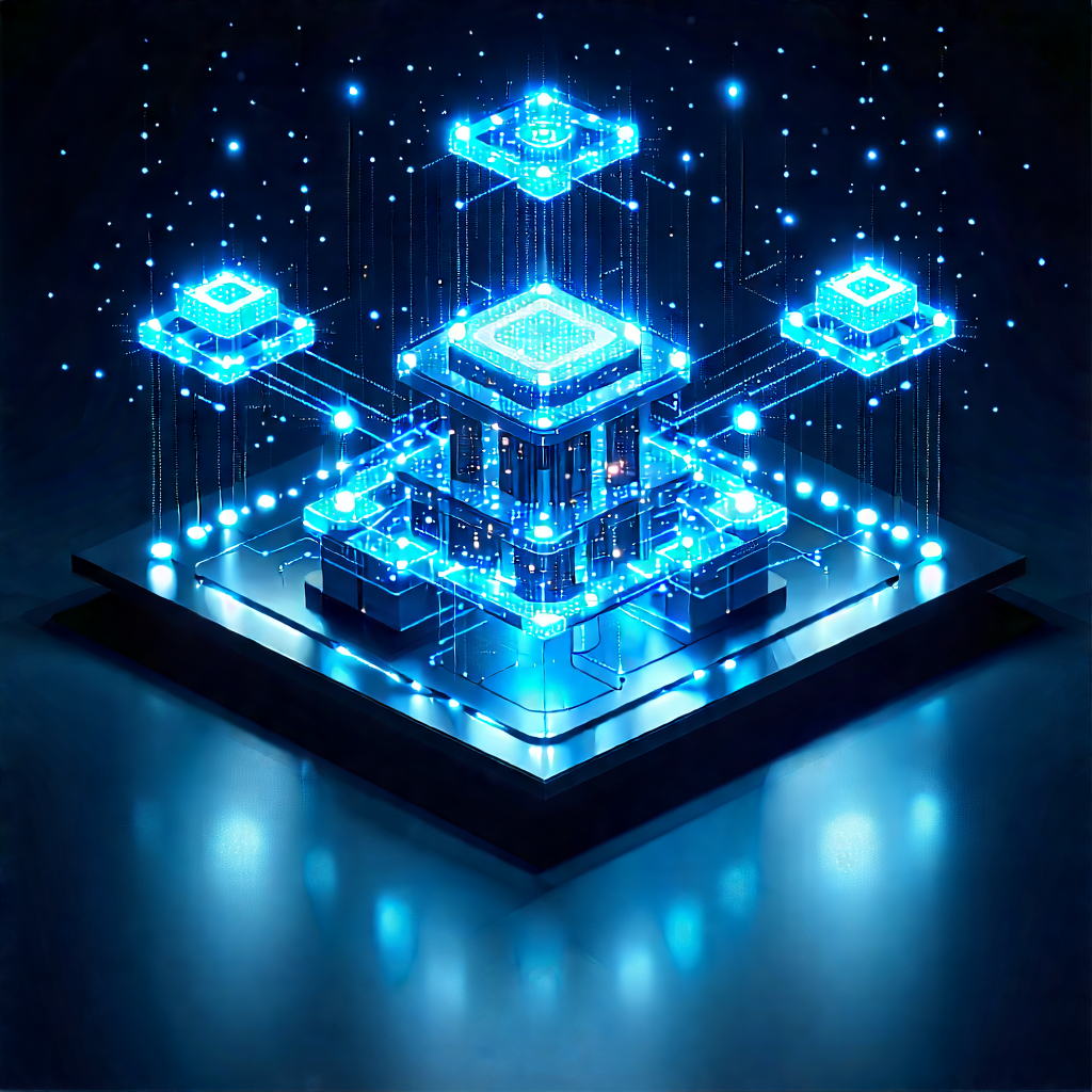 Blockchain Network Visualization With Blue White