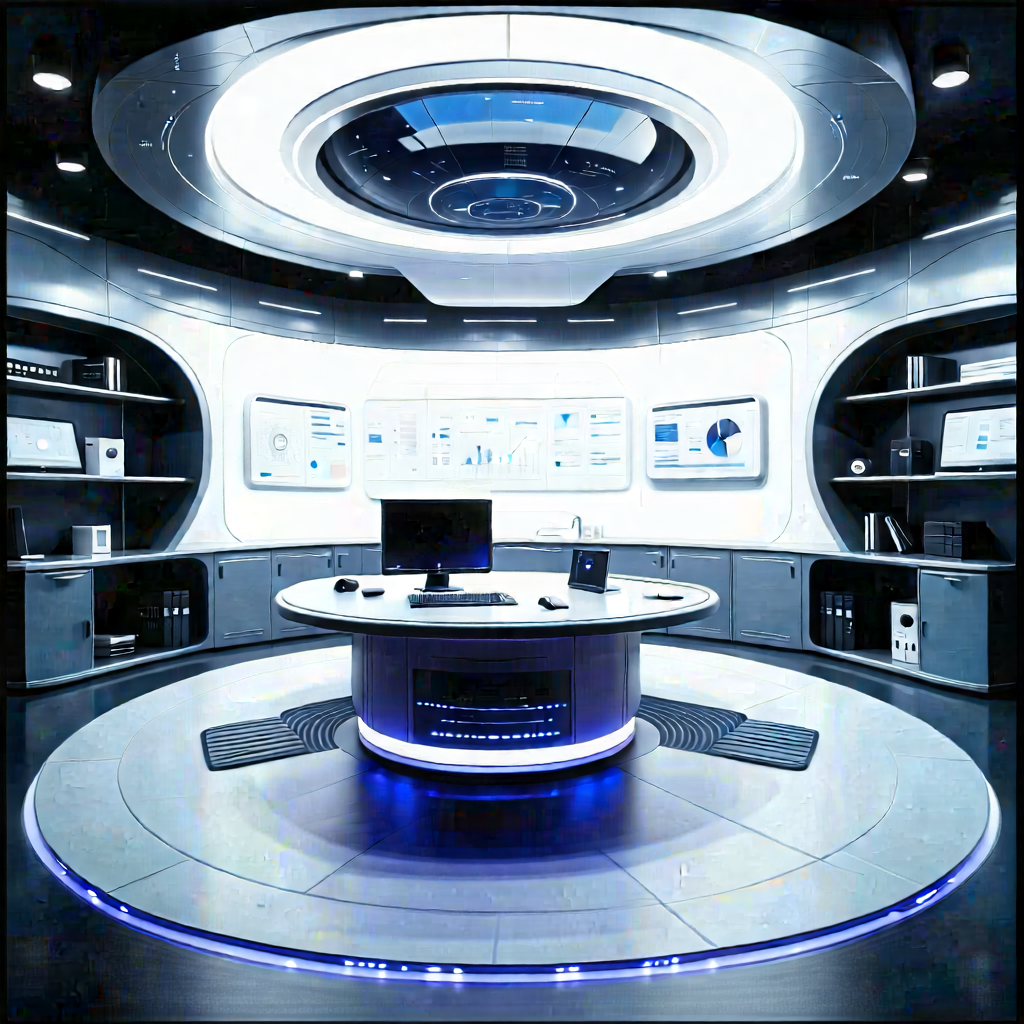 (futuristic:1.15) Tech Startup Office With Image