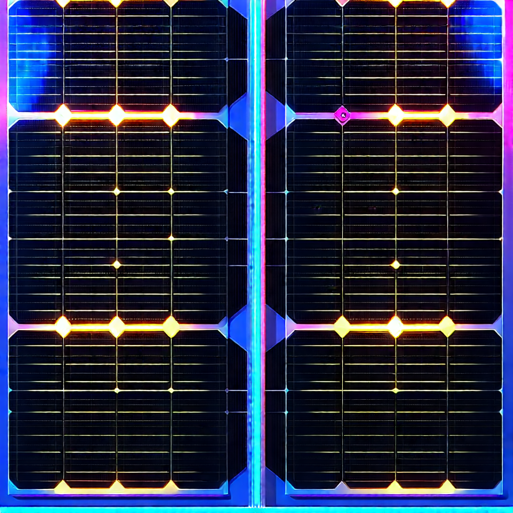 Solar panel with neon accents