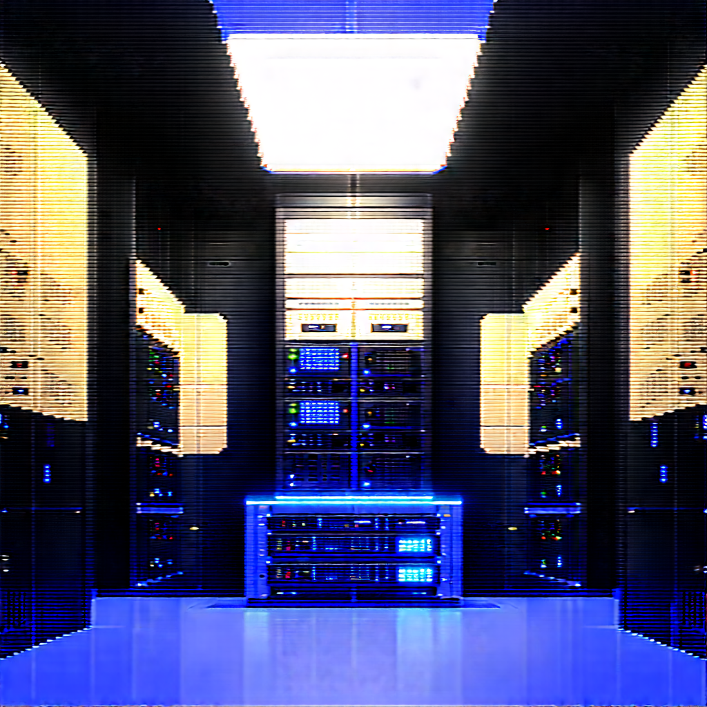 (futuristic:1.31) Server Room With Image, There