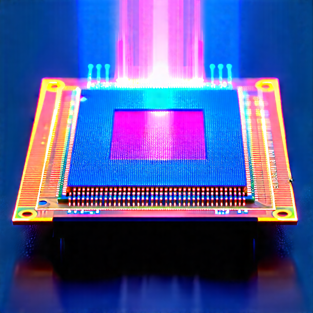 Microchip With Holographic Projection With Computer Chip