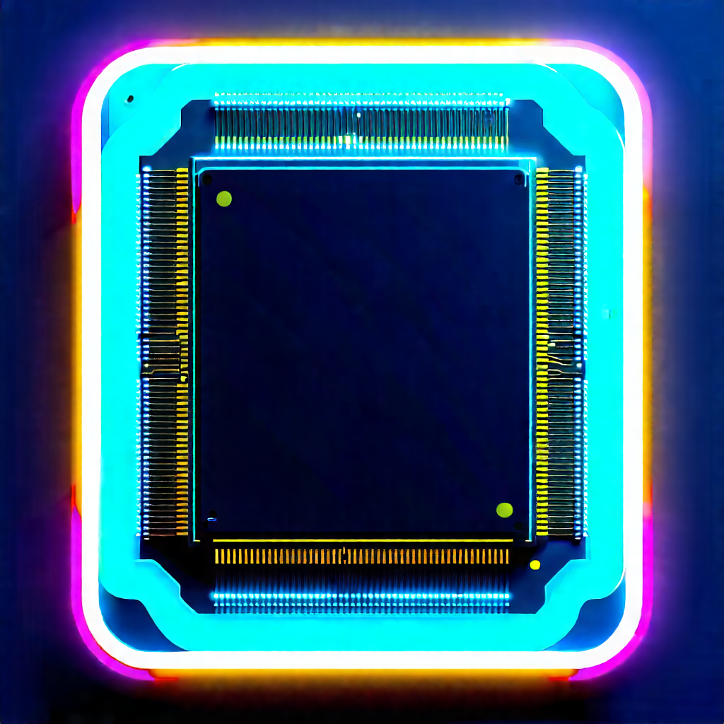 Microchip with neon accents