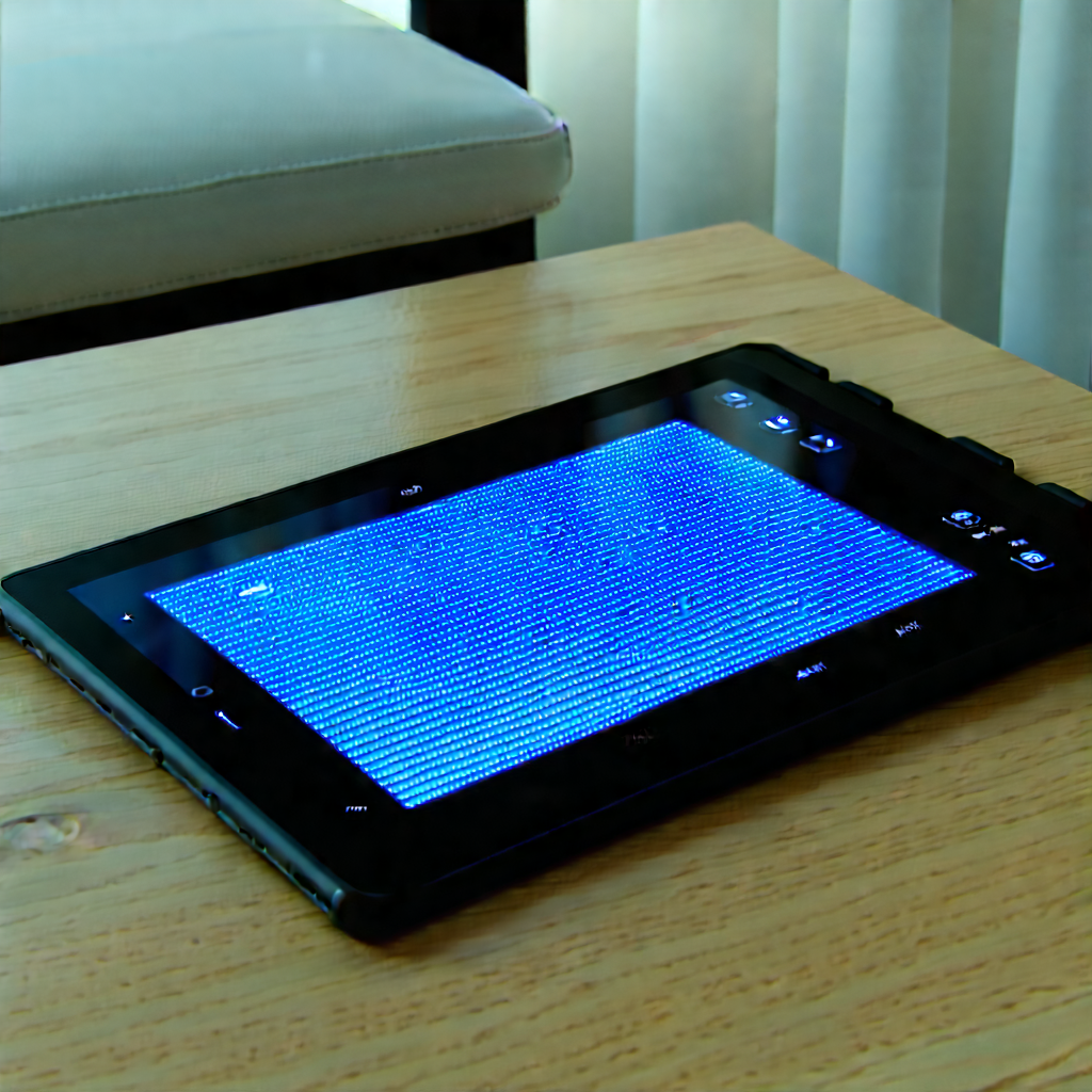 Tablet With Glowing Screen With Tablet Computer