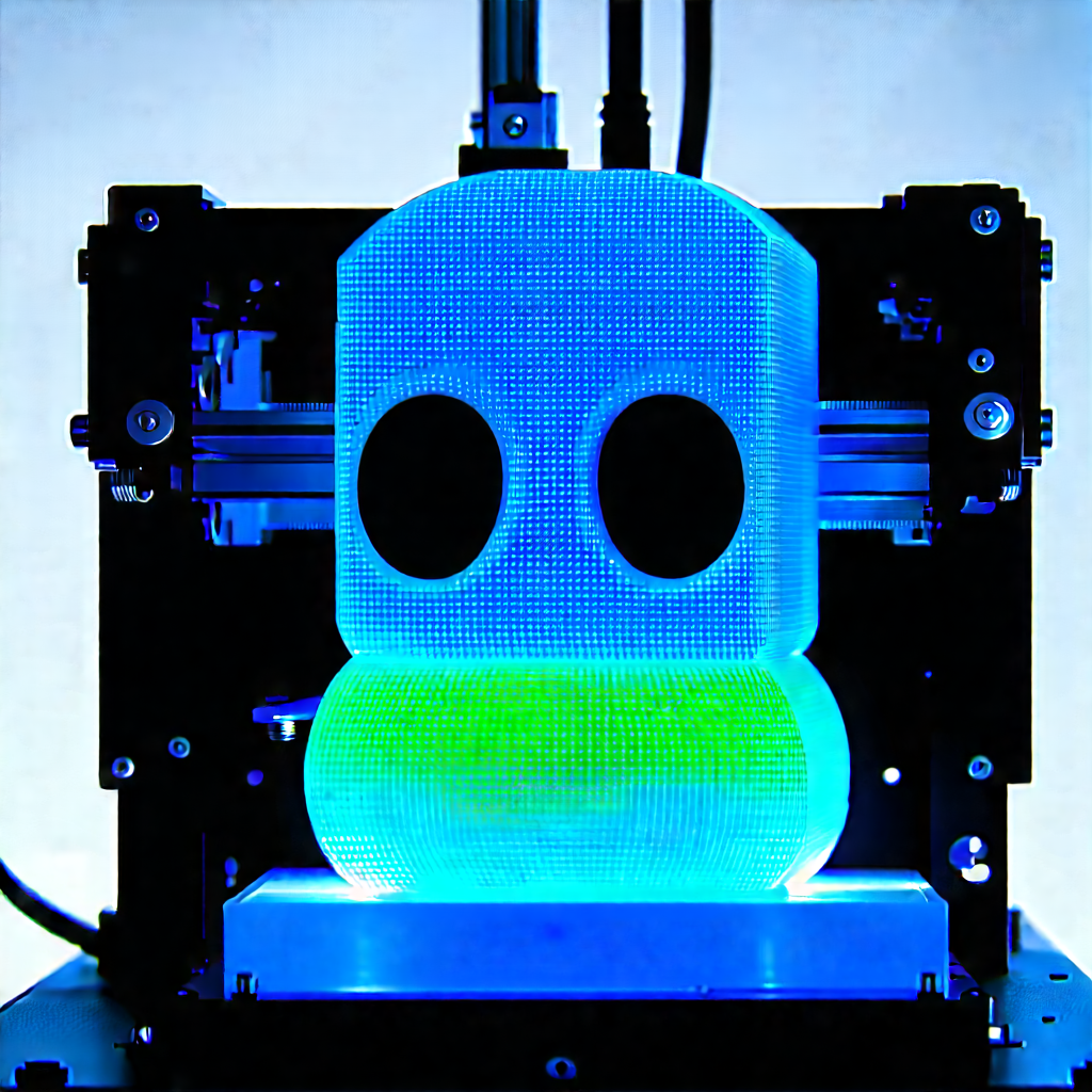 3d printer with blue light (glow:1.46)
