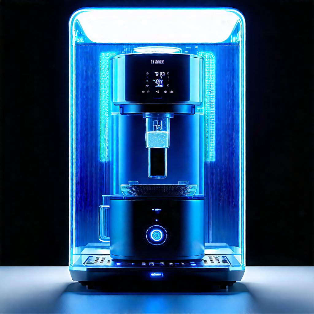 Innovative Smart Appliance Design With Large, Blue,