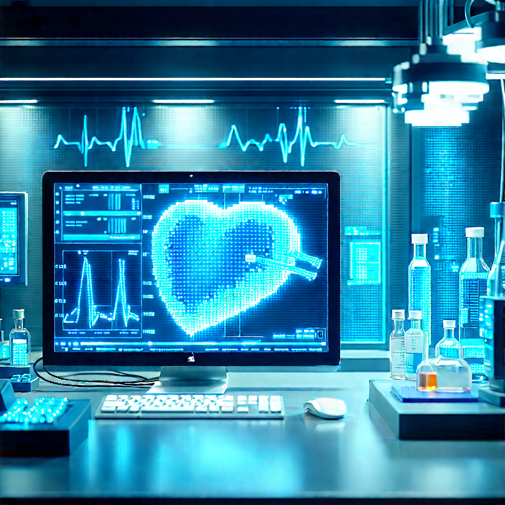 Healthcare Technology In (modern:1.41) Laboratory With Computer Monitor
