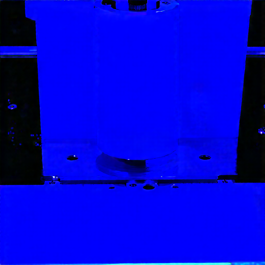 3d Printer With Blue Light Glow With Blue Object