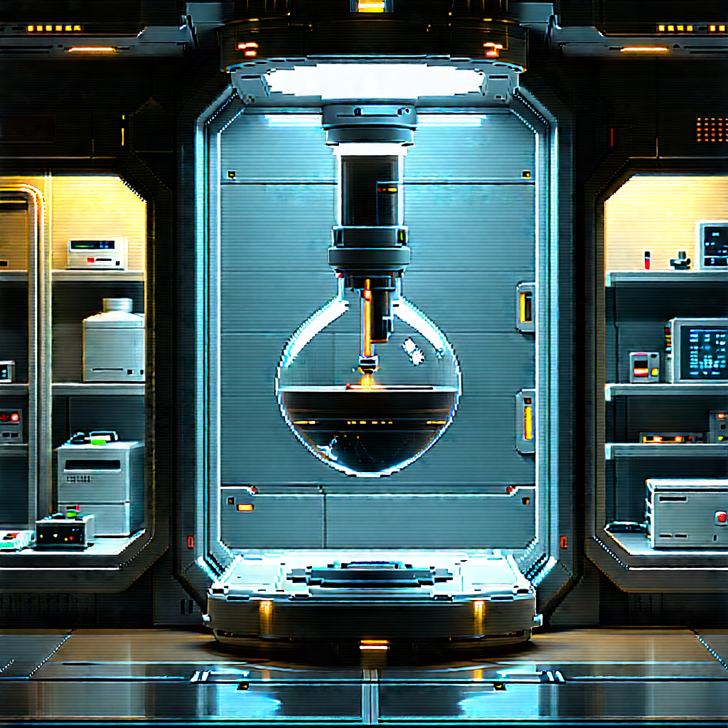 Futuristic Research Laboratory With Image, There