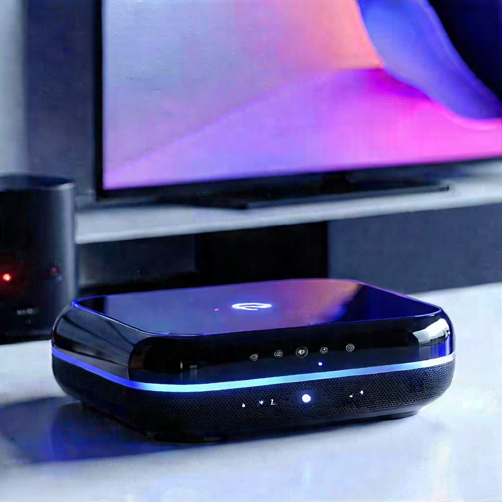 Smart Home (device:1.1) With Streaming Content With Black Blue