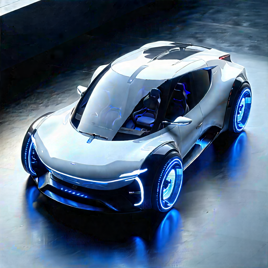 Innovative Electric Vehicle (design:1.3) With Futuristic Sleek