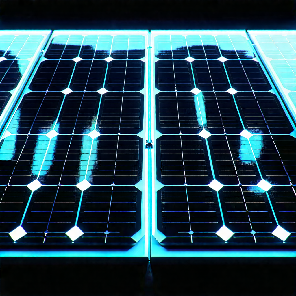 Solar panel with neon accents