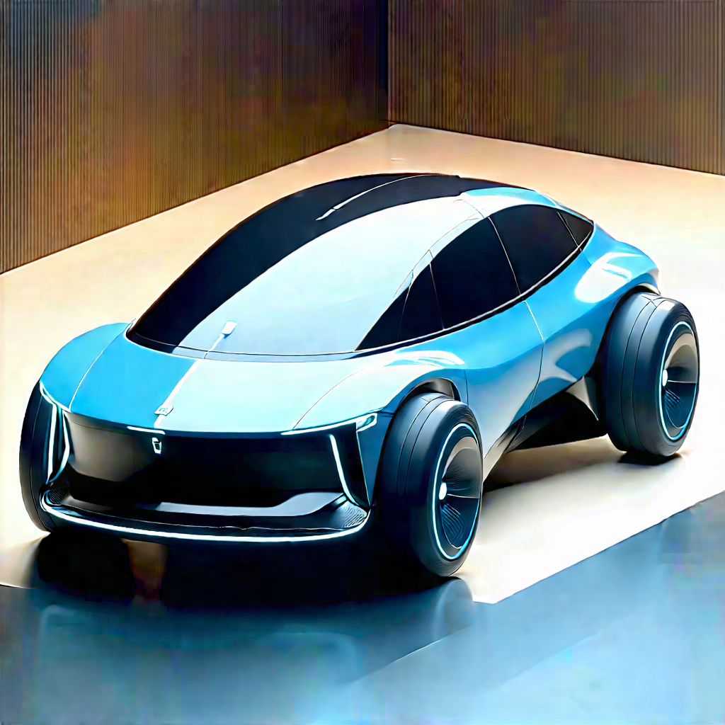 Innovative Electric Vehicle Design With Futuristic Blue