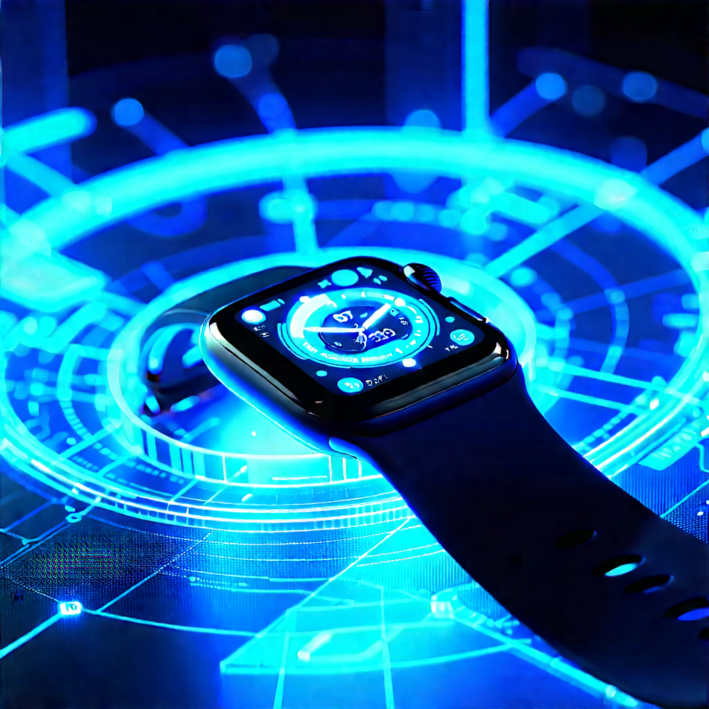 Smart watch with glowing screen