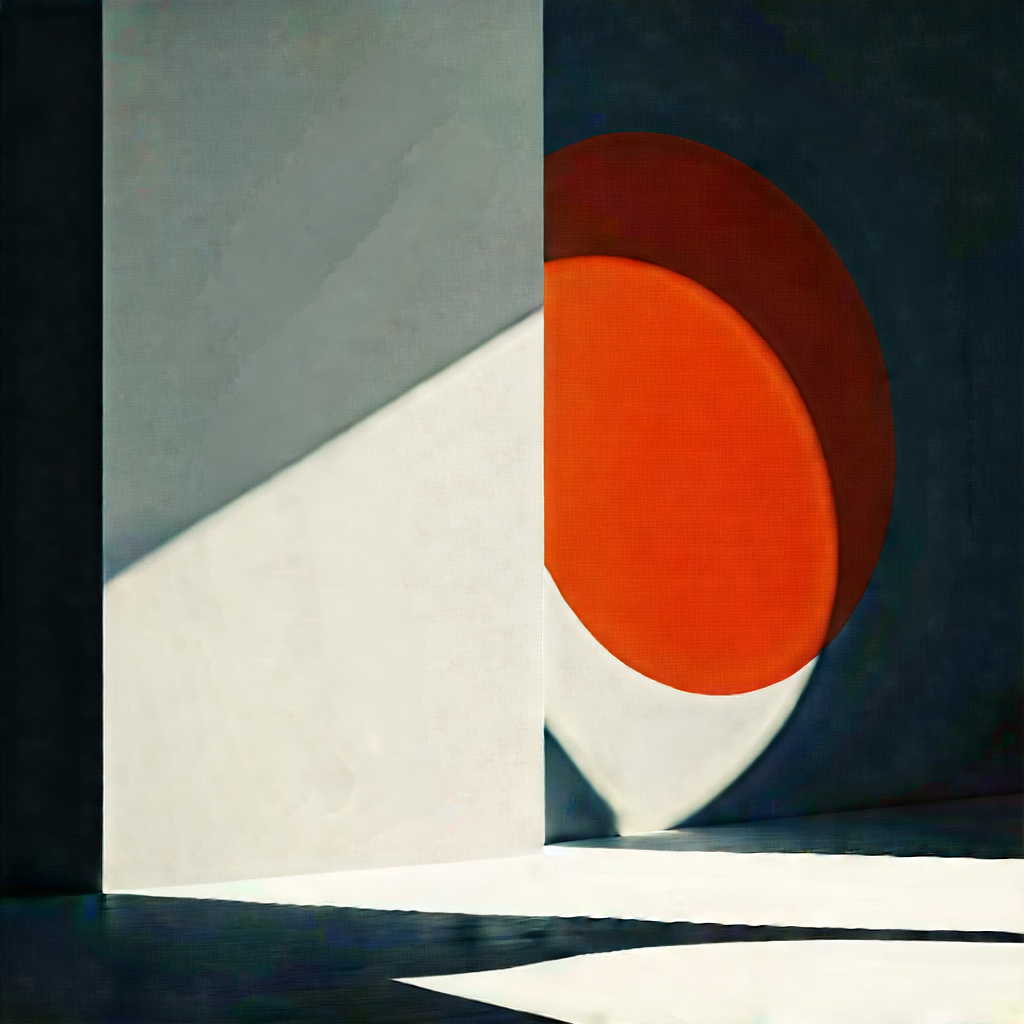 Minimalist Study With Negative Space With White Wall