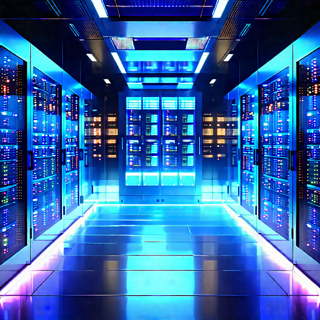(futuristic:1.31) Server Room With Image, There
