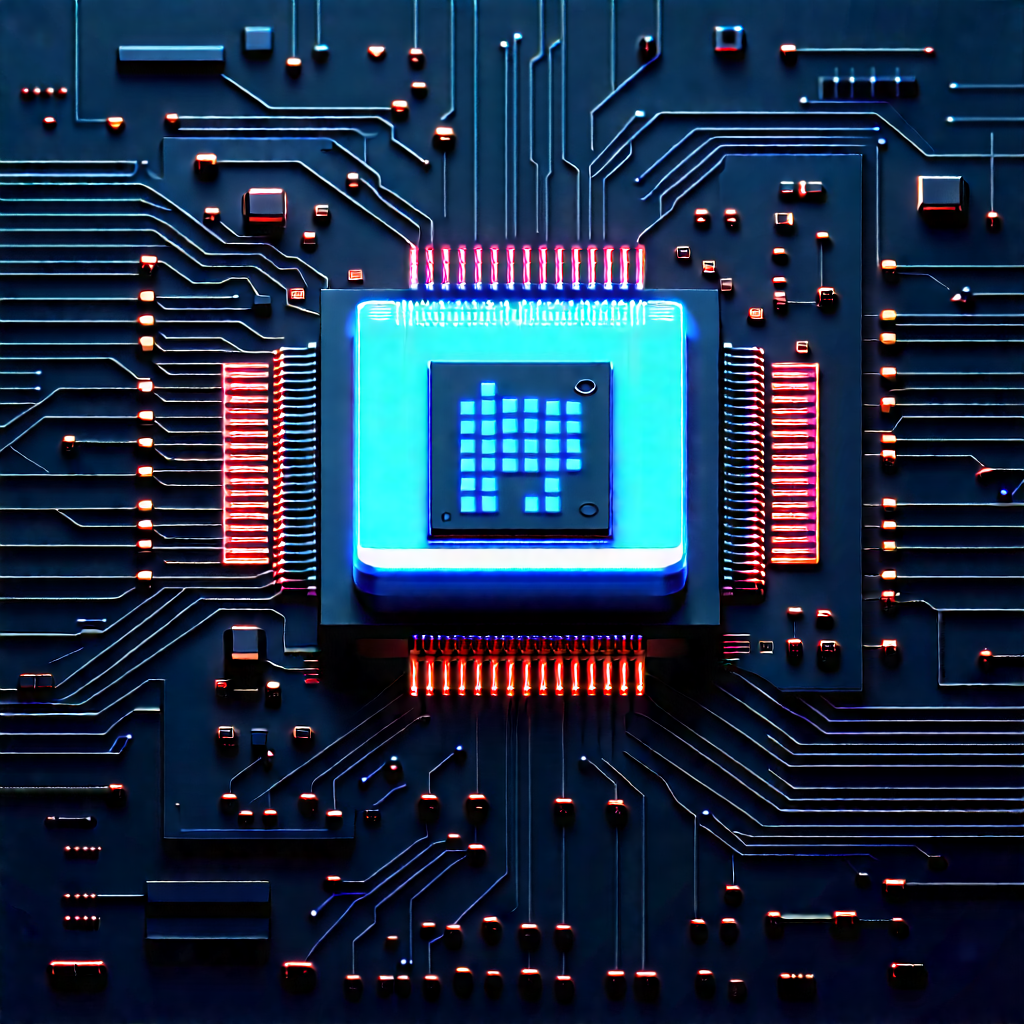 Microchip with neon accents