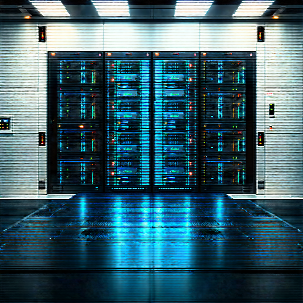 (futuristic:1.41) Server Room With Image, There