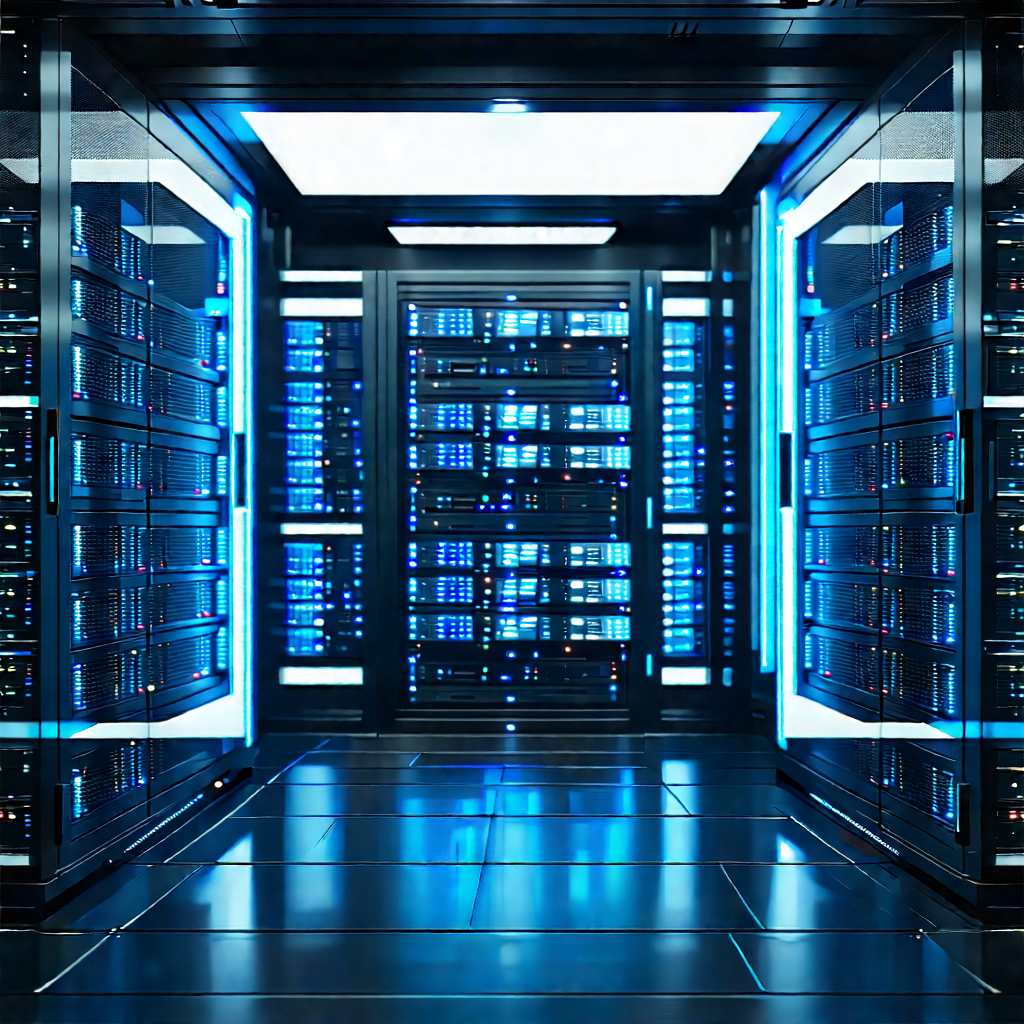 (futuristic:1.19) Server Room With Image, There