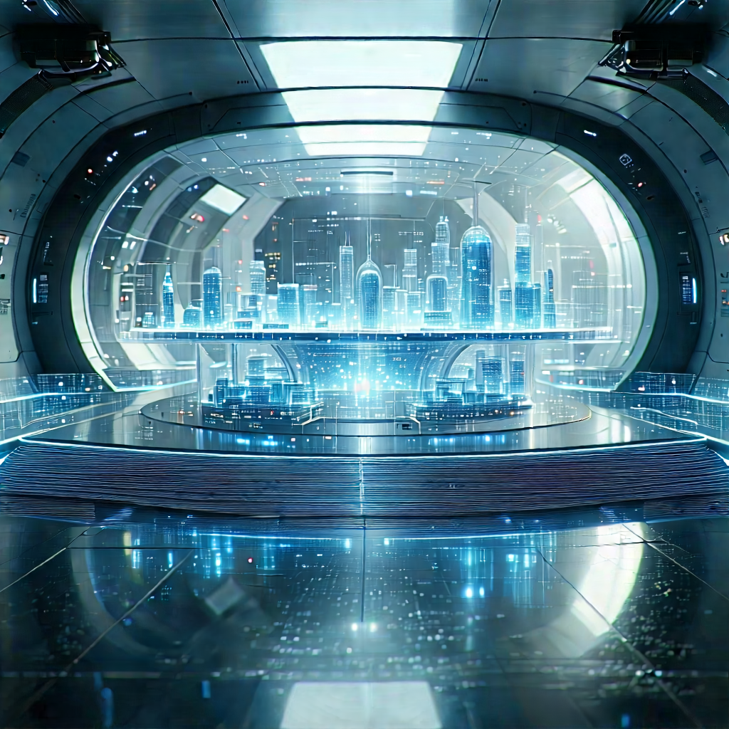 Futuristic Research Laboratory With Image, There