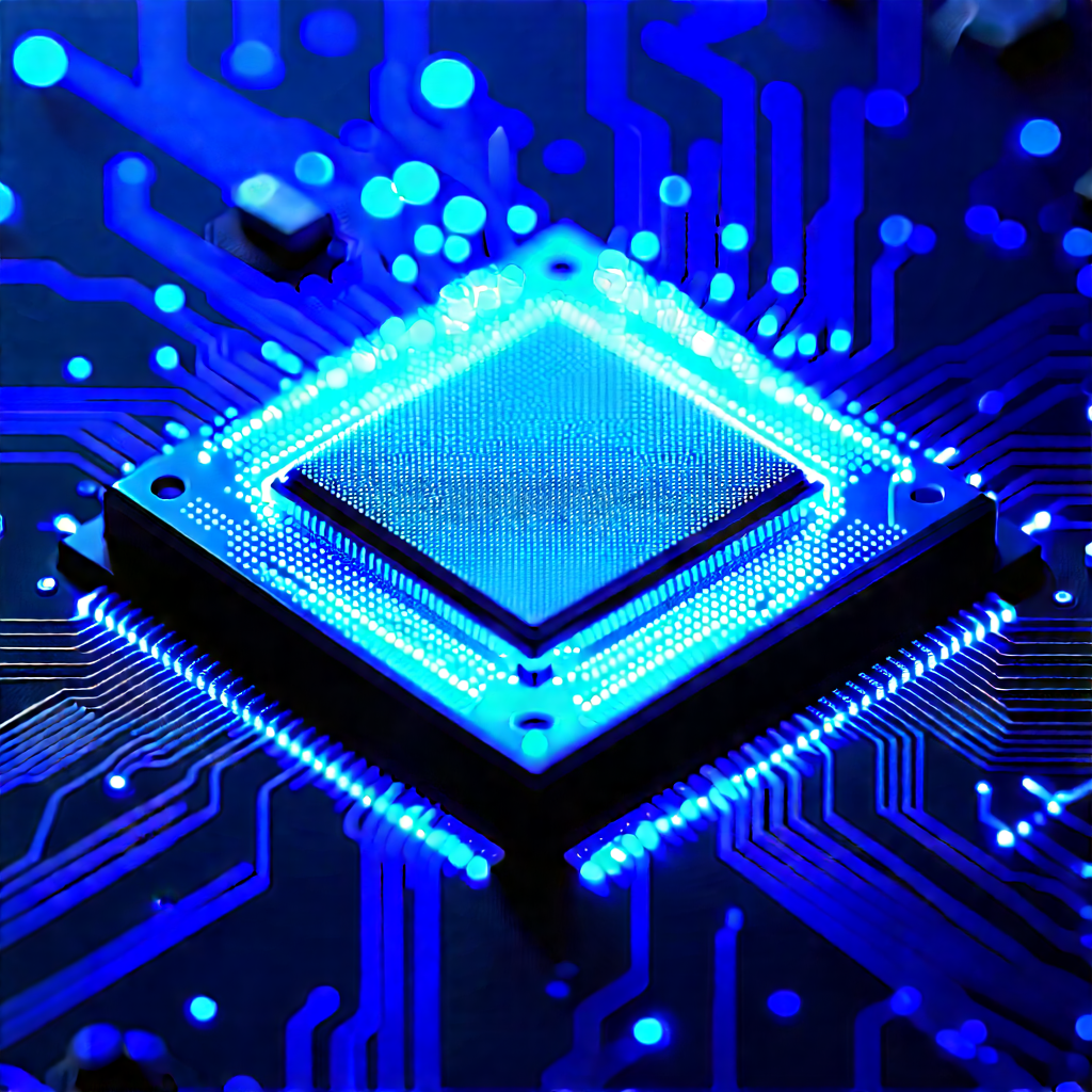 Microchip with blue light (glow:1.44)