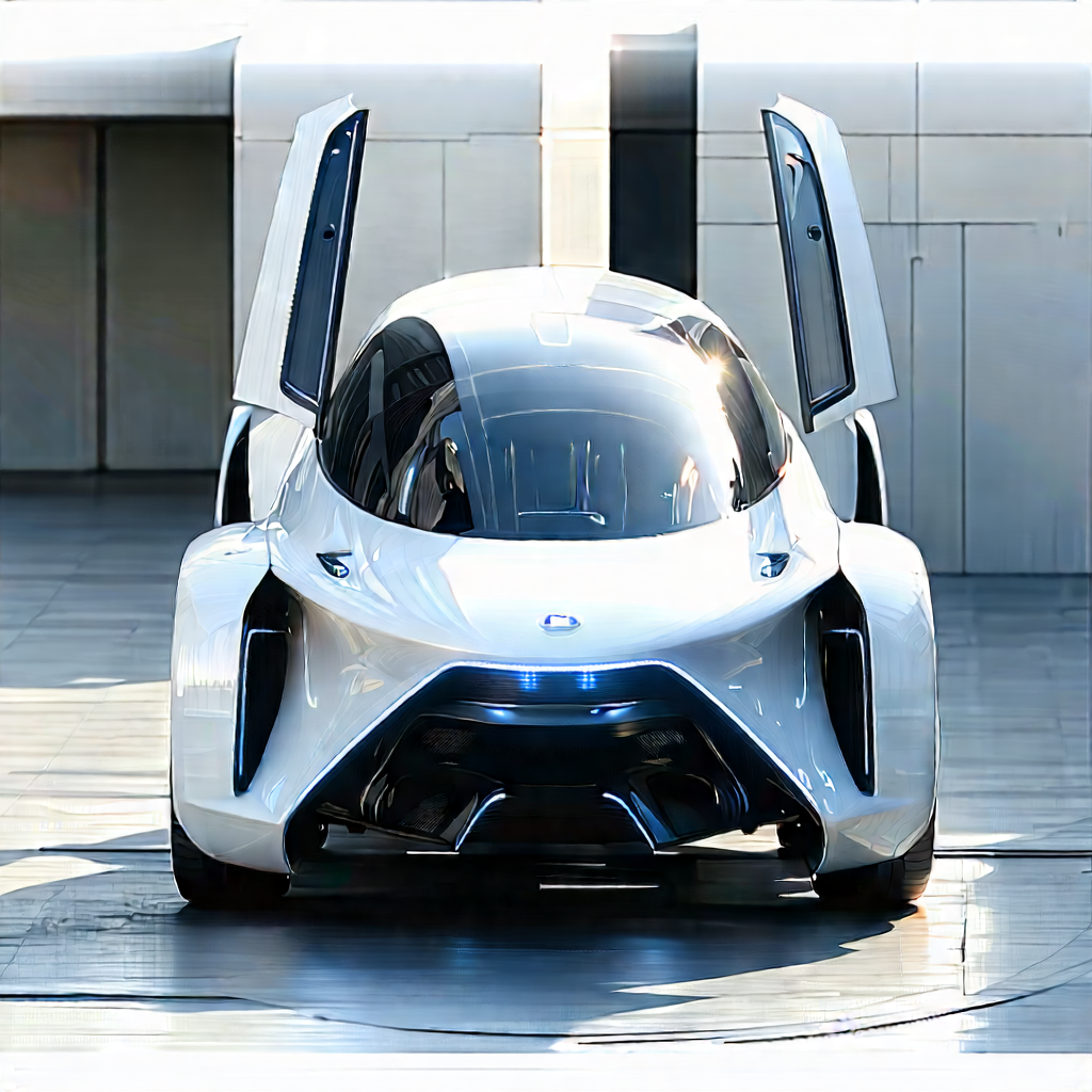Innovative Electric Vehicle Design With White Futuristic