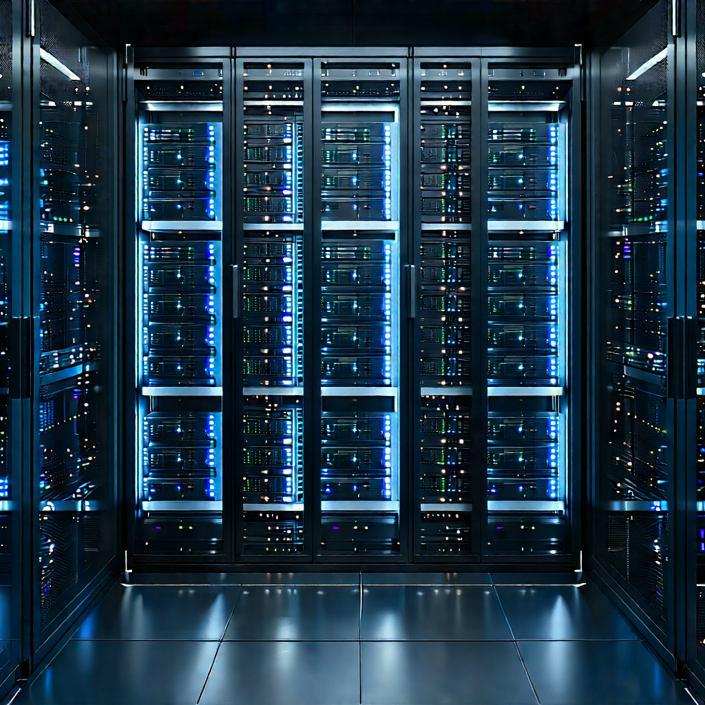 Server rack with data streams