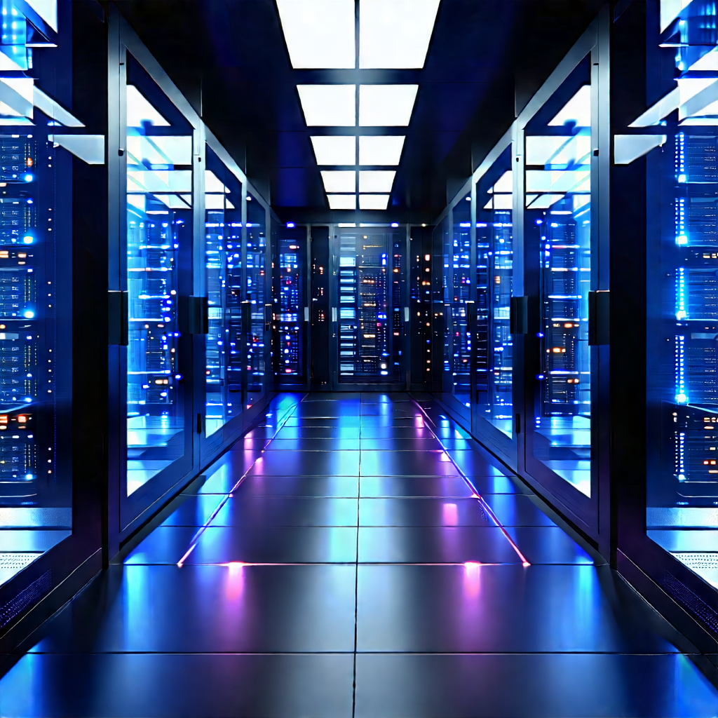 (futuristic:1.39) Server Room With Large Room