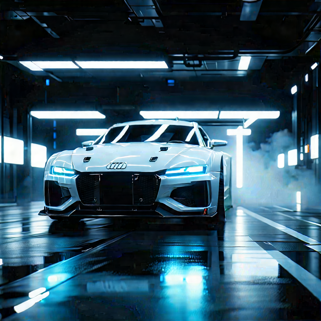 Automotive Technology In Manufacturing Facility With White Sports