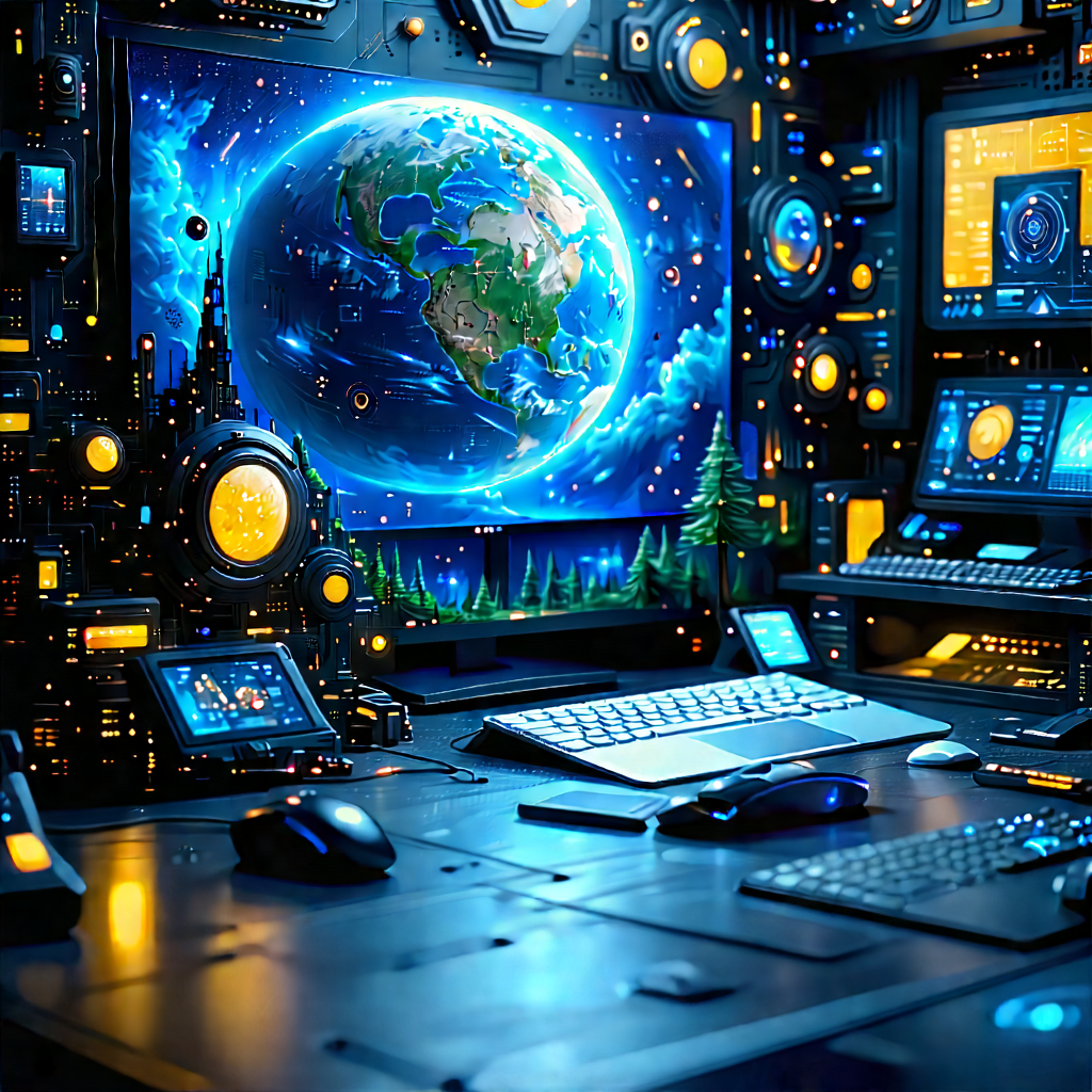 Educational Technology In Tech Office With Image, There