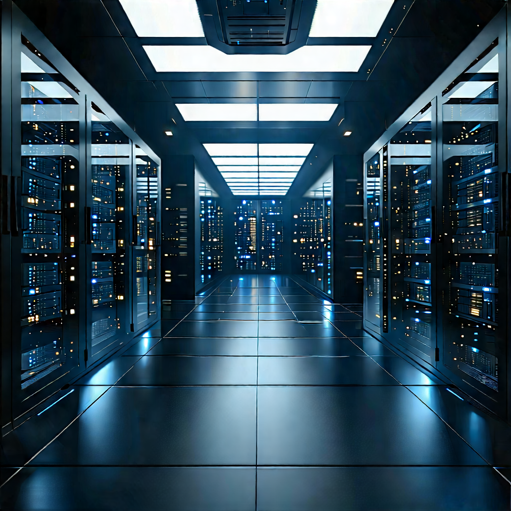 (futuristic:1.29) Server Room With Image, There