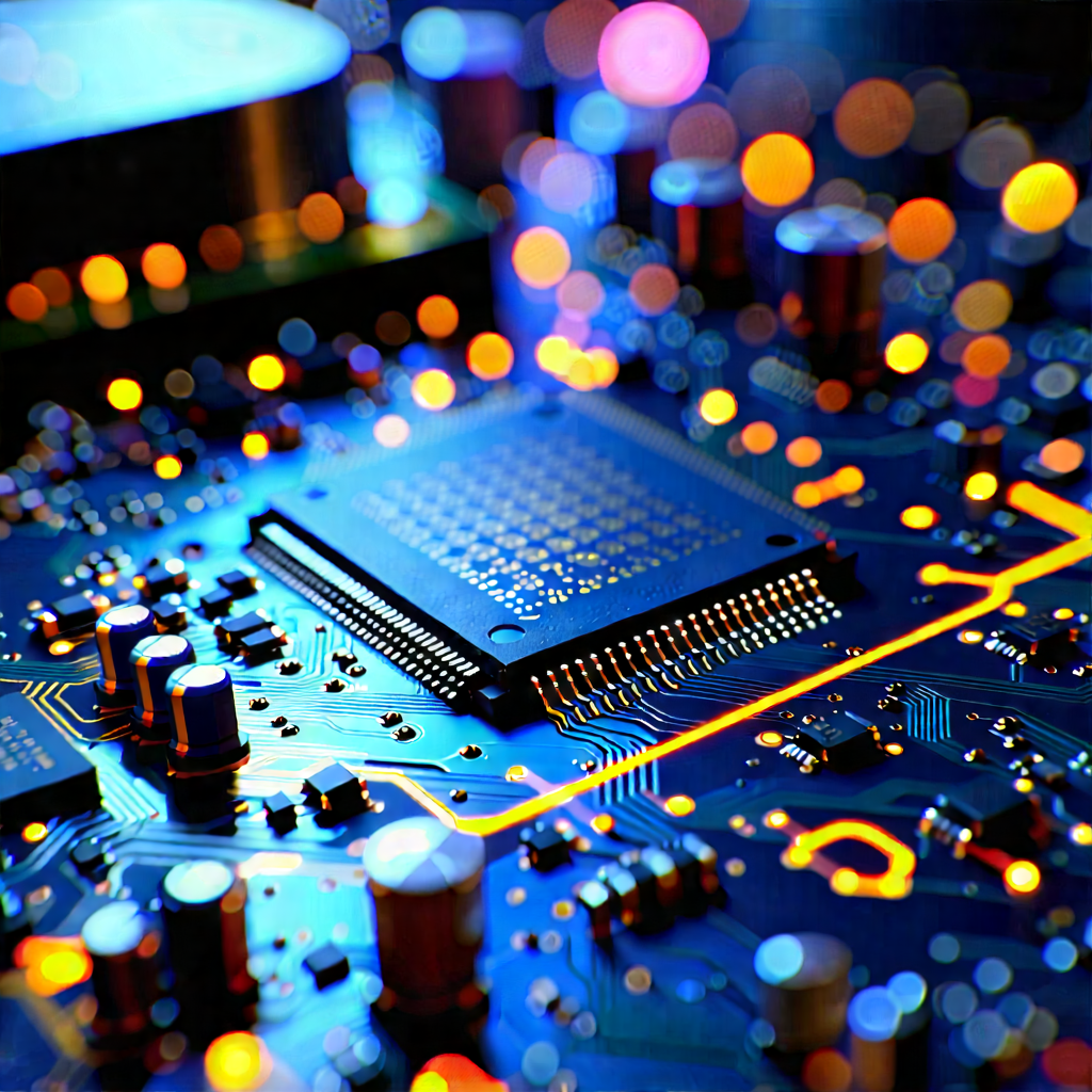 Close-up of electronic circuit