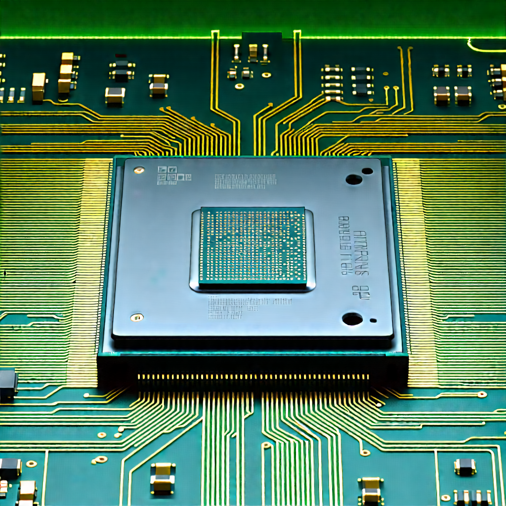 Close-up of microprocessor