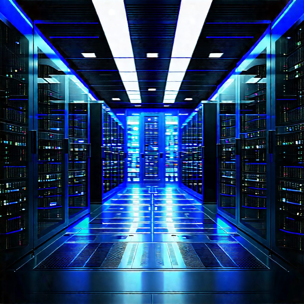 Futuristic Server Room With Image, There